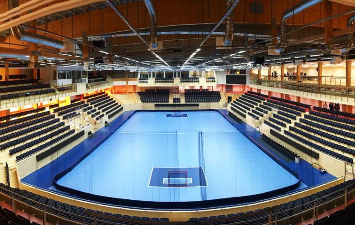 Arena with wooden roof